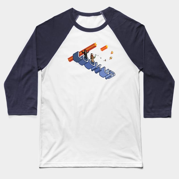 Look Up Baseball T-Shirt by photon_illustration